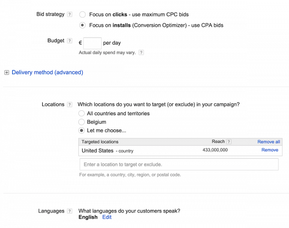 Bid Strategy Setting